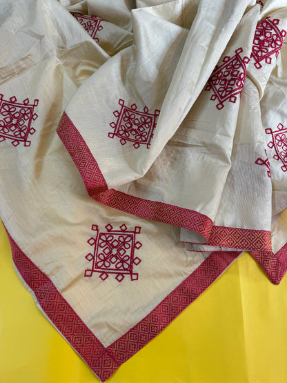 CottonAura DCUS00001 – Unstitched Pure Cotton 3-Piece Salwar Suit with Dazzling Elegant Dupatta
