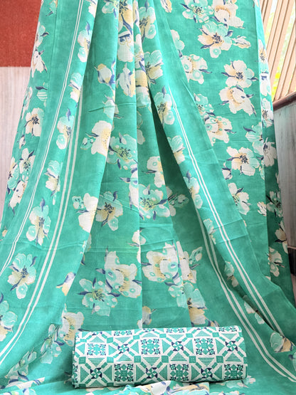 Sleek Cotton mix unstitched 3 piece salwar suit with capsule foil print (DCUS00050)