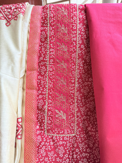 CottonAura DCUS00004 – Unstitched Pure Cotton 3-Piece Salwar Suit with Dazzling Elegant Dupatta