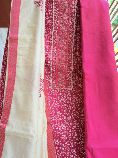 CottonAura DCUS00001 – Unstitched Pure Cotton 3-Piece Salwar Suit with Dazzling Elegant Dupatta