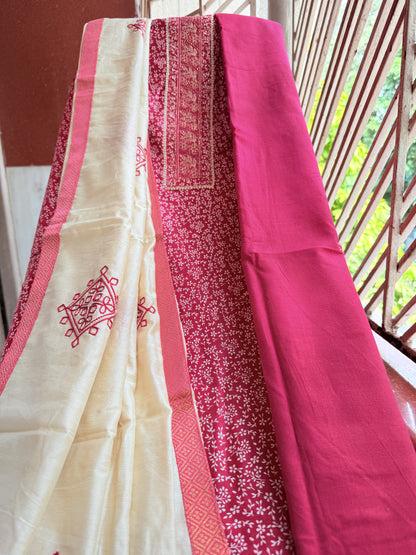CottonAura DCUS00001 – Unstitched Pure Cotton 3-Piece Salwar Suit with Dazzling Elegant Dupatta